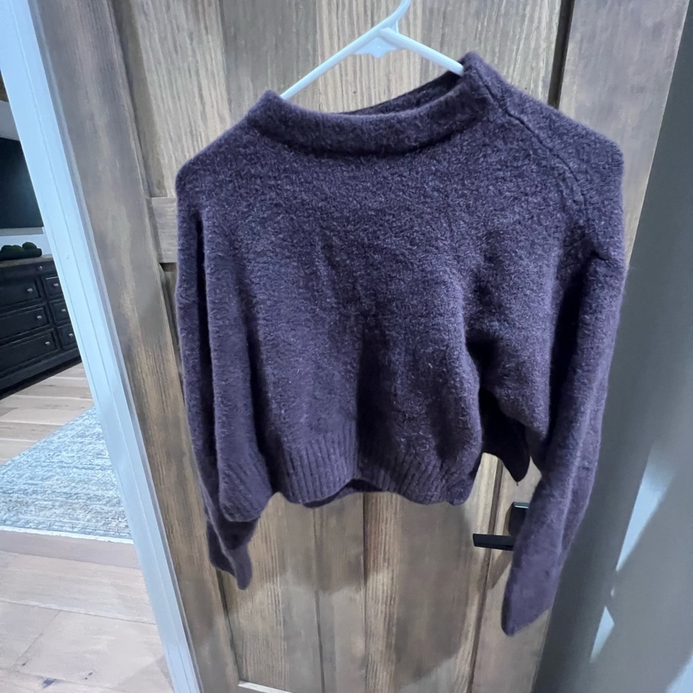 Zara Women's Dark Purple Turtleneck Sweater
